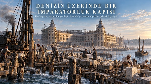 Denizden kazanılan toprağın üzerindeki imparatorluk kapısı