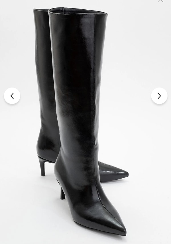 Luvishoes Camila siyah cilt topuklu çizme ile görünüme net bir dokunuş.