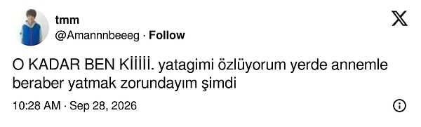 Yurttaki yatağını özleyen biri şimdi evde annesiyle yerde yatıyor