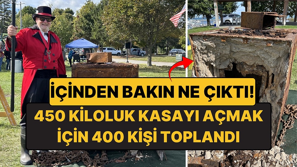 450 Kiloluk Gizemli Kasa 400 Kişinin Önünde Açıldı: İçinden Bakın Ne Çıktı!