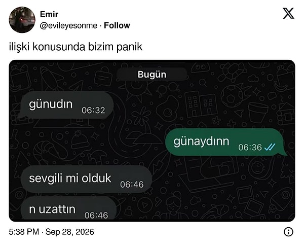 Günaydını uzatınca gelen soru: Sevgili mi olduk?