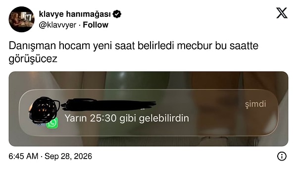 Tez danışmanından 25.30 randevusu