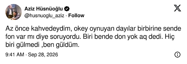 Okey masasındaki fon sorusuna tek gülen oldu