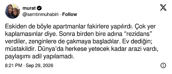 Aynı blokların adı "rezidans" olunca zenginlere satıldığı hatırlatıldı