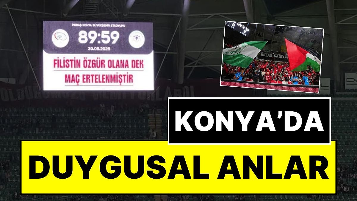 Konyaspor-Filistin Maçında Skorbord 89:59'da Durdu: "Filistin Özgür Olana Dek Maç Ertelenmiştir"