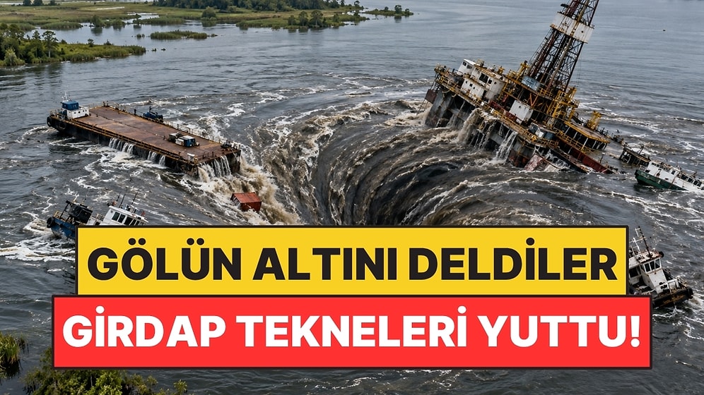 Sondaj Yaparken Gölün Altını Deldiler: Girdap Tekneleri ve Platformu Yuttu