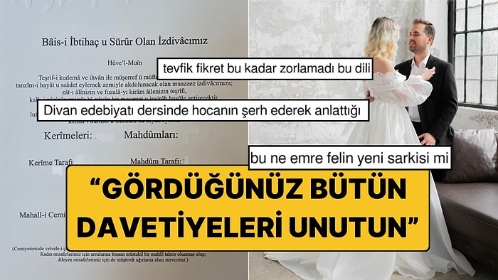 Divan Edebiyatının Bağrından Kopmuş Düğün Davetiyesi Goygoycuların Diline Düştü