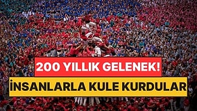 200 Yıllık Gelenekte İnsanları Üst Üste Dizip Kule Kuruyorlar
