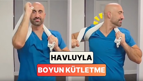 Bir Fizyoterapist Havlu Kullanarak Yapılan Basit Boyun Kütletme Hareketini Gösterdi