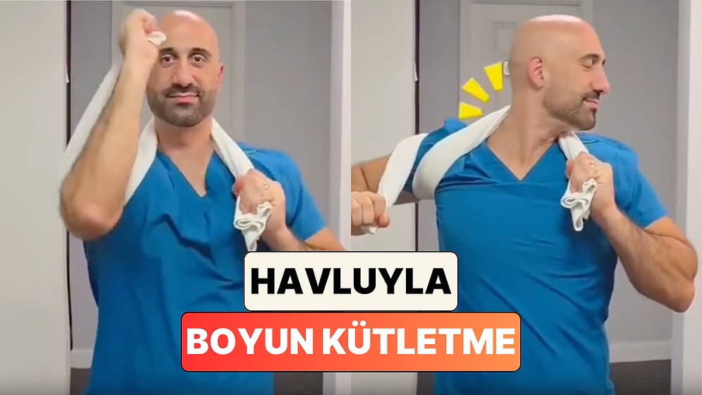 Bir Fizyoterapist Havlu Kullanarak Yapılan Basit Boyun Kütletme Hareketini Gösterdi