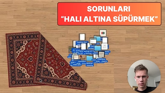Masaüstündeki Dosya Karmaşasından Bunalan Bir Kullanıcı Tüm Klasörleri Yaratıcı Bir Yolla Gizledi