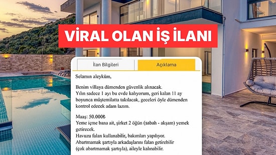 50 Bin TL'ye Havuz ve Yemek Vaat Eden Dümenden Güvenlik İlanı Viral Oldu