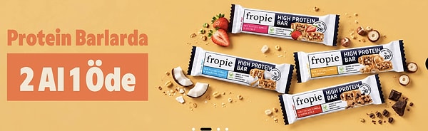 Fropie yüksek proteinli barlarda '2 Al 1 Öde' kampanyası başladı!