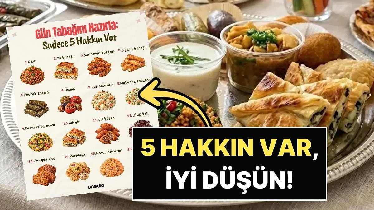Gün Tabağı Tartışması Sosyal Medyada Gündem Oldu: 16 Lezzetten Sadece 5'ini Seçmek Zorundasınız!