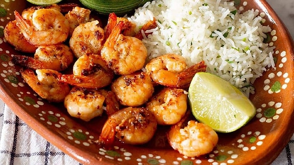 18. sırada Meksika'dan camarones al mojo de ajo var.