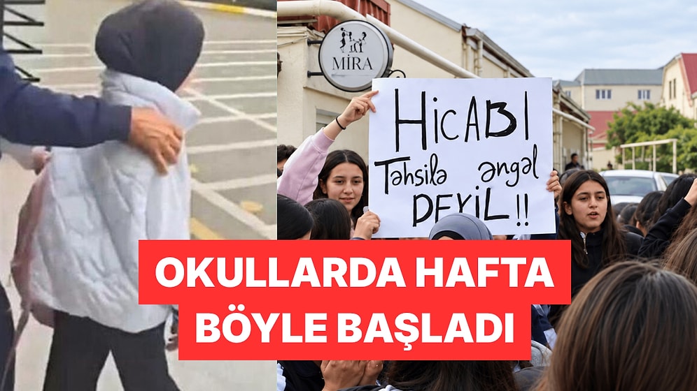 Azerbaycan'da Başörtülü Öğrenciler Haftanın İlk Ders Gününde Okul Kapısından Geri Çevrildi