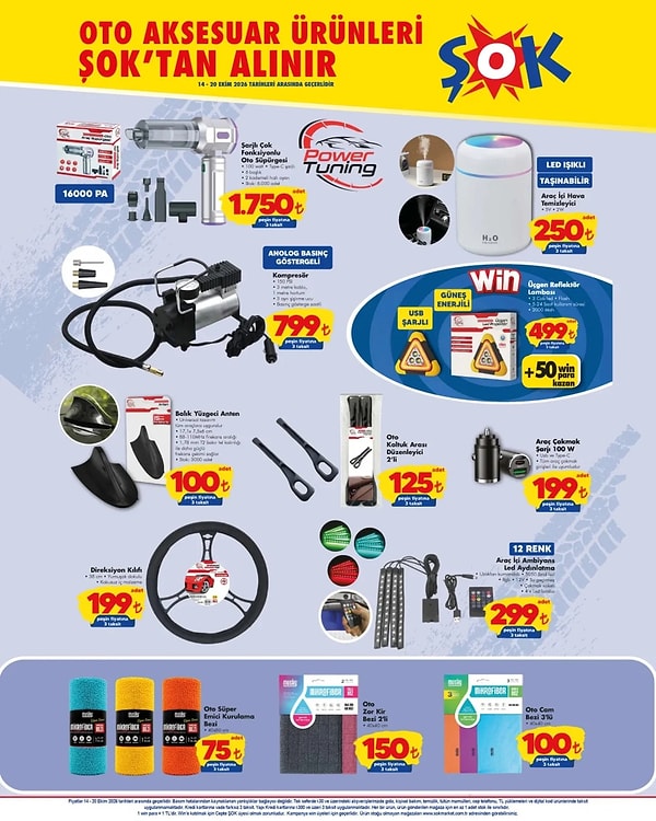 Şarjlı Çok Fonksiyonlu Oto Süpürgesi 1.750 TL