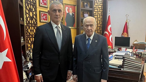Hacıosmanoğlu, Bahçeli'yi makamında ziyaret etti.