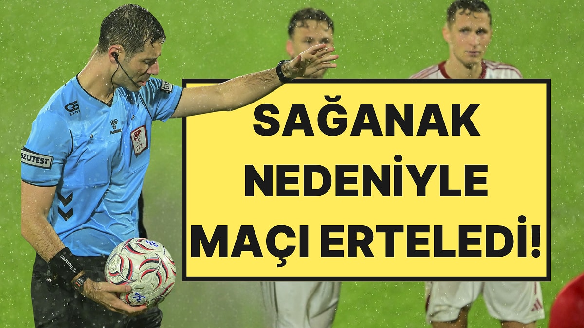 Şiddetli Yağış Sahayı Göle Çevirdi, Maç Ertelendi