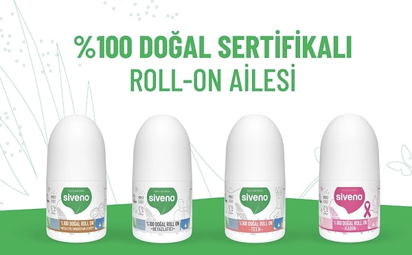 Siveno %100 doğal roll-on çeşitlerinde '3 Al 2 Öde' ve tek fiyat 199,9 TL fırsatı!