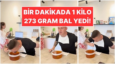 Bir Dakikada 1 Kilo 273 Gram Bal Yedi: Dünya Rekoru Kırdı