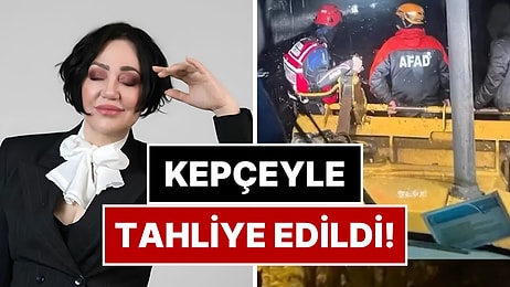 Sel Yüzünden Mahsur Kalan Nazan Öncel Kepçe ve Botlarla Evine Ulaştırıldığı Anları Paylaştı!