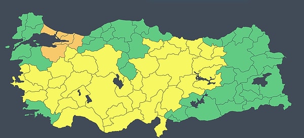 Meteoroloji 17 Ekim Cumartesi günü için uyarı yayımladı: 36 kente sarı, 5 kente turuncu kodlu alarm!