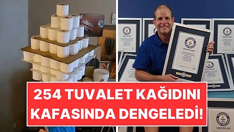 254 Tuvalet Kağıdı Rulosunu Kafasında Dengeleyerek Guinness Dünya Rekoru Kırdı
