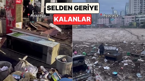 Ayazağa'da Sel Suları Çekildikten Sonra Ortaya Çıkan Görüntü Paylaşıldı