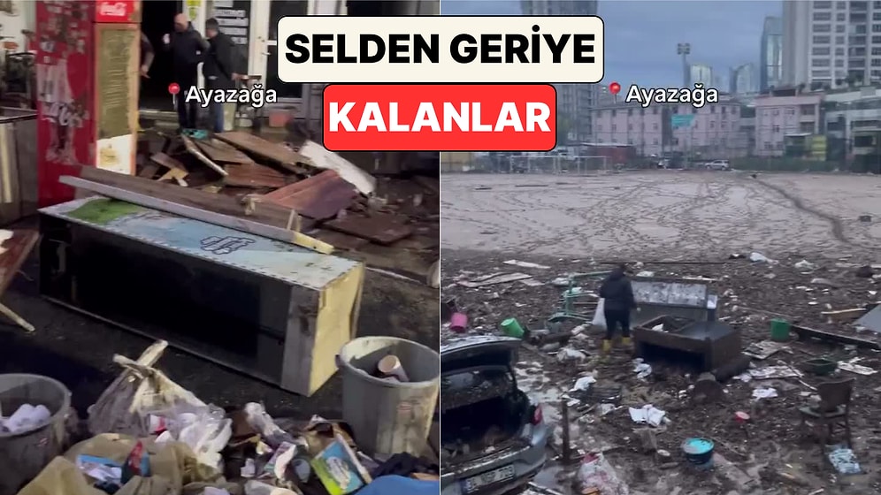 Ayazağa'da Sel Suları Çekildikten Sonra Ortaya Çıkan Görüntü Paylaşıldı