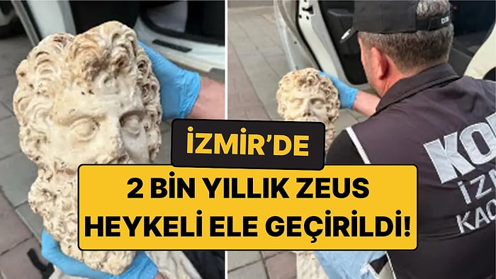 Mermerden Oyulmuş 2 Bin Yıllık Zeus Başı İzmir'de Ele Geçirildi