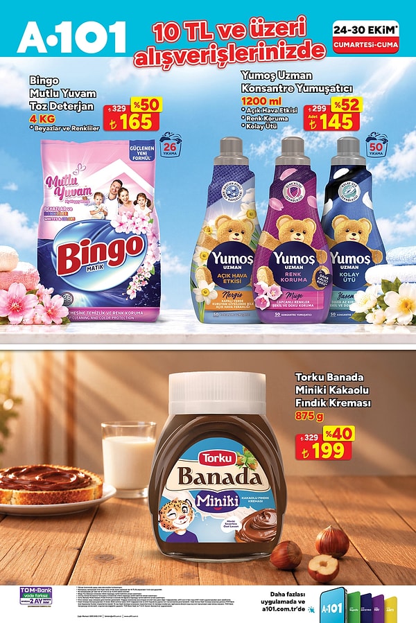 10 TL ve üzeri alışverişlerde;