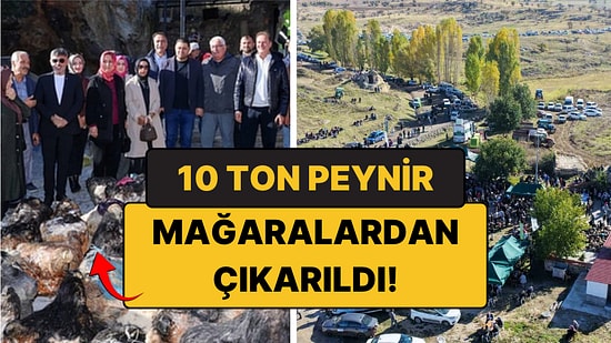 Konya'da 10 Ton Peynir Mağaradan Dualarla Çıkarıldı
