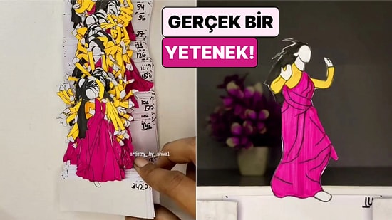 Bir Sanatçı Tek Tek Elle Çizdiği Flipbook Sayfalarıyla Bir Dans Sahnesi Oluşturdu