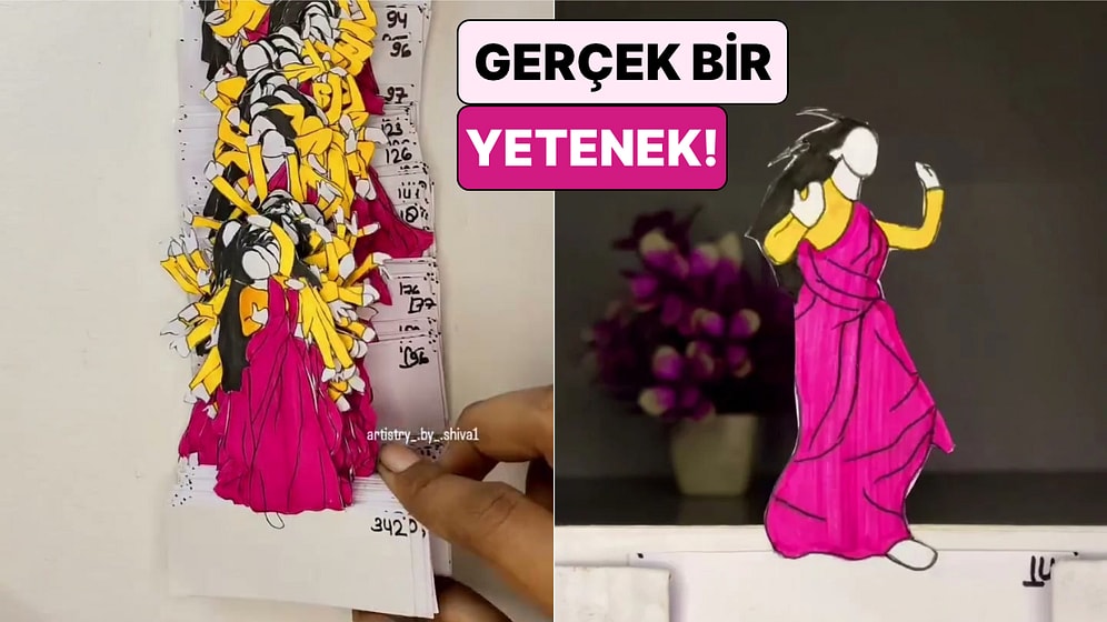 Bir Sanatçı Tek Tek Elle Çizdiği Flipbook Sayfalarıyla Bir Dans Sahnesi Oluşturdu