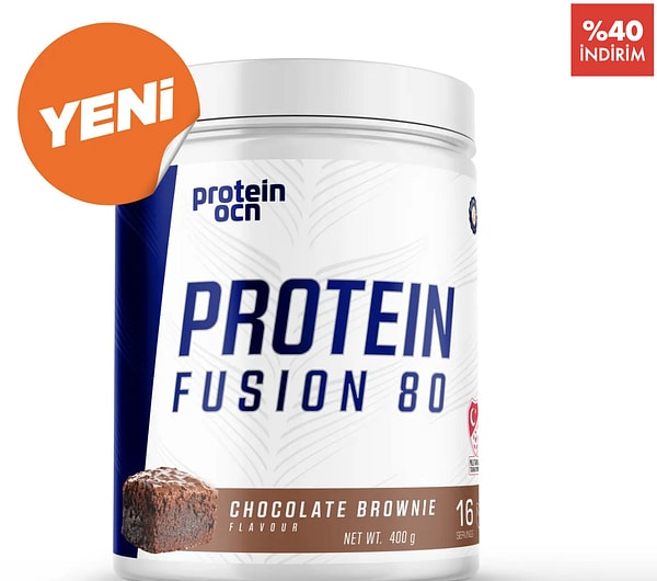 Proteinocean Protein Fusion 80 çikolata-brownie aromalı protein tozu 919 TL'den 549,00 TL'ye düştü!