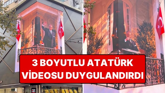 Atatürk Balkona Çıkıp Halkı Selamladı: İzmit'teki 3 Boyutlu Video İzleyenleri Duygulandırdı
