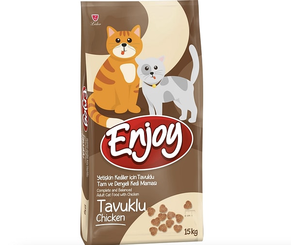 Enjoy tavuklu yetişkin kedi maması 15 kg çok satanlarda 1. sırada ve Premium ile 1.425,44 TL!