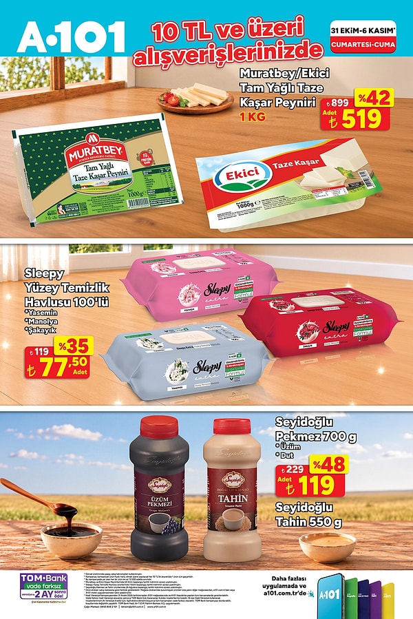 10 TL ve üzeri alışverişlerde;