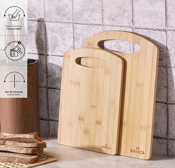 Karaca Stark 2'li kesme tahtası seti 449,98 TL'den 196,65 TL'ye düştü!