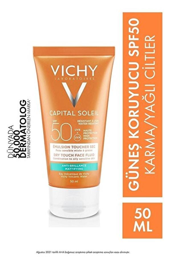 5. Vichy Capital Soleil Dry Touch Yüksek Korumalı Yüz Emülsiyonu