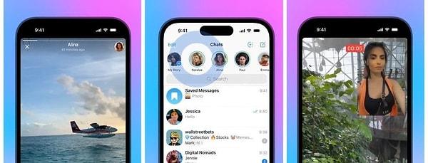 Telegram öte yandan, Instagram'da bulunan "Öne çıkanlar" özelliğine benzer şekilde kullanıcıların kaldırmak istemediği hikaye içeriklerini profiline sabitlemesine olanak tanıyacak.