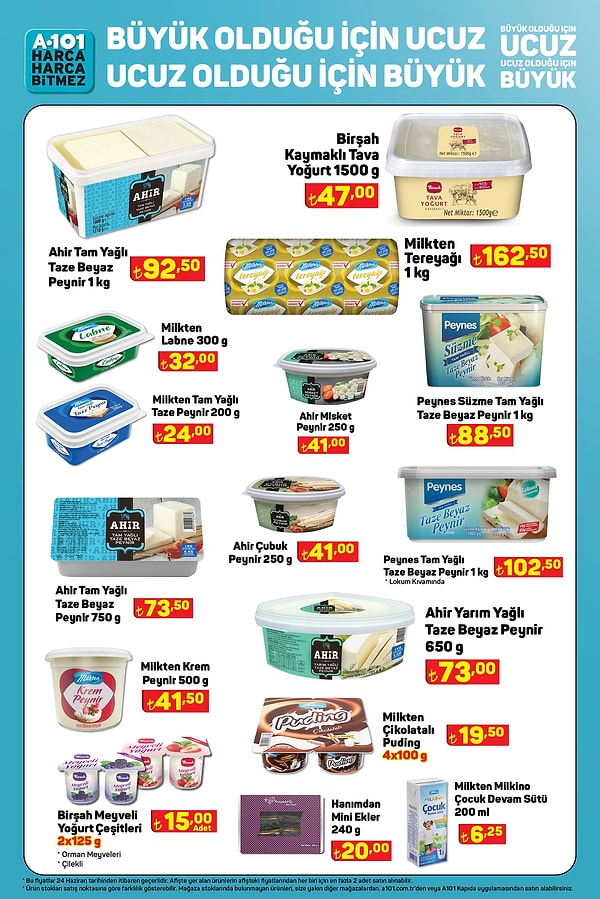 24 Haziran tarihinden itibaren geçerli;