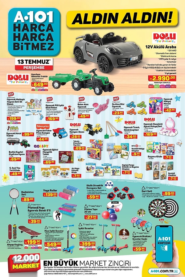 Dolu 12V Akülü Araba 2.990 TL