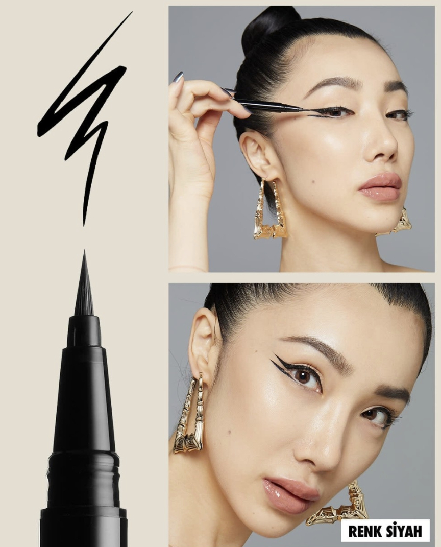 Bıçak kadar keskin eyeliner görünümü sunan Epic Ink Liner Black.