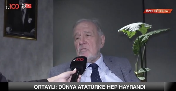 İlber Ortaylı, Atatürk'ü anlattığı röportajında şu ifadeleri kullandı: "Her 10 Kasım sabahı hazır oluyorum. Dışarda olmak istiyorum. Sirenler çalsın, ayağa kalkalım istiyorum. Türk Milleti Atatürk'ü asla unutmayacak."